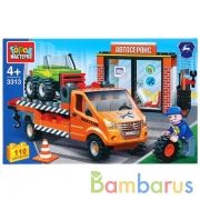 ГАЗ конструктор "Город мастеров" автосервис с газелью, с фигуркой, 110дет. в русс. кор. в кор.2*18шт | фото №0