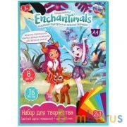 Набор: цветная бумага и цветной картон ЭНЧЕНТИМАЛС (8+8), enchantimals Умка в кор.30шт | фото №0