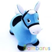 Мяч-прыгун Лошадка, голуб.  в чехле в пак. в кор.15шт | фото №0