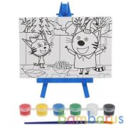 Набор д/дет тв-ва ТРИ КОТА роспись холстов по контуру, 2 шт, 10х15 см MultiArt в кор.2*24шт | фото №0