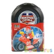 Конструктор "пожарник на мотоцикле", с фигуркой, 19дет. в банке (русс. уп) Город мастеров в кор.72шт | фото №0