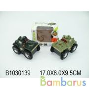 Машина-перевертыш на бат. военная, со светом 156 в кор. 17*9*8см в кор.2*84шт | фото №0