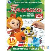 Пишем слоги и слова. Тренажёр по чистописанию. Мультмикс. 145х195 мм. 16 стр. 2+2  Умка  в кор.50шт | фото №0
