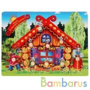 Игрушка деревянная рамка-вкладыш "волк и семеро козлят" Буратино в кор.100шт | фото №0