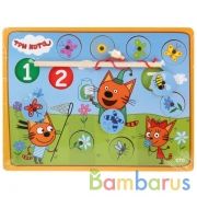 Игрушка дер. "Буратино" "Три кота", рыбалка Ловим бабочек, термопленка в кор.100шт | фото №0