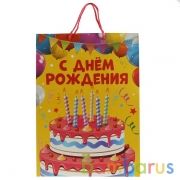 Пакет подарочный глянцевый С днем рождения! 33х46х20см в пак. "Играем вместе" уп-12шт в кор.6уп | фото №0