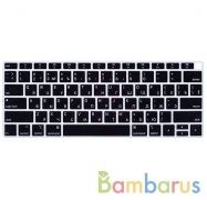 Накладка на клавиатуру i-Blason для Macbook Air 13 US + Русские буквы (Черная) | фото №0
