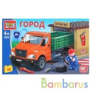Конструктор "Город мастеров" газ некст с гаражом, с фигуркой, 96дет. в русс. кор. в кор.2*18шт | фото №0