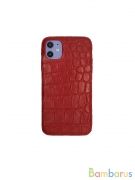 Красный чехол для IPhone имитация крокодиловой кожи | фото №0