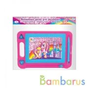 Доска для рисования единороги магнитная, ч/б, 22*19см ИГРАЕМ ВМЕСТЕ в кор.2*100шт | фото №0