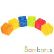 Игрушки пластизоль для купания "ИГРАЕМ ВМЕСТЕ" кубики (6шт) в сетке (русс. уп.) в кор.2*24шт | фото №0