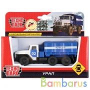 МАШИНА "ТЕХНОПАРК" МЕТАЛЛ. ИНЕРЦ. УРАЛ ПОЛИЦИЯ 12СМ, ОТКРЫВ. ДВЕРИ В РУСС. КОР. в кор.2*24шт | фото №0