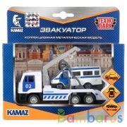 Машины металл. Камаз Эвакуатор 12см,инерц, откр.двери + ГАЗ Газель 7,5см в кор Технопарк в кор2*24шт | фото №0