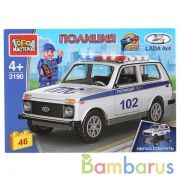 LADA конструктор LADA 4х4 ПОЛИЦИЯ, 46 дет. (легко собрать) Город мастеров в кор.80шт | фото №0