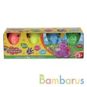 Набор шарикового крупнозерн. не застыв. пластилина с блеск. MultiArt 4 цв., глаза, яйца в кор.4*24шт | фото №0