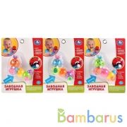 ЗАВОДНАЯ ИГРУШКА "УМКА" ГУСЕНИЦА, ЦВЕТ В АССОРТ. НА БЛИСТЕРЕ (РУСС. УП.) в кор.2*96шт | фото №0