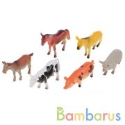 НАБОР ИЗ 6-И ДОМАШНИХ ЖИВОТНЫХ "ИГРАЕМ ВМЕСТЕ" 10СМ, В АССОРТ. В ПАК. С РУСС. ХЕДЕРОМ в кор.10*12наб | фото №0