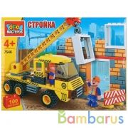 Конструктор "Город мастеров" автокран, с фигурками, 100дет. в русс. кор. в кор.80шт | фото №0