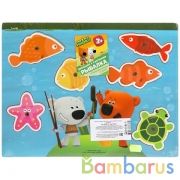 Игрушка деревянная Ми-ми-мишки рыбалка на пруду Буратино в кор.100шт | фото №0