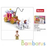 Конструктор пласт. карета с лошадками, с фигуркой, 139дет. в русс. кор. в кор.60шт | фото №0