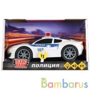 Машина "СПОРТКАР ПОЛИЦИЯ", длина 19см, пластик, свет+звук в русс. кор. Технопарк в кор.2*30шт | фото №0