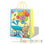 Пакет подарочный новорожденный (мал) 26*32*14см, глянц ИГРАЕМ ВМЕСТЕ в кор.150шт | фото №0