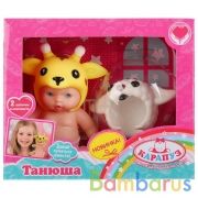 ПУПС ТМ КАРАПУЗ 13СМ, ТВЕРДОЕ ТЕЛО, ШАПОЧКИ ЖИРАФИКА И ЯГНЕНКА, МОЖНО КУПАТЬ В РУСС. КОР. в кор.48шт | фото №0