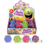 Игрушка антистресс "Играем вместе" светящ. мяч с шипами, цвет в ассорт. в дисплее уп-12шт в кор.12уп | фото №0