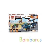 КОНСТРУКТОР ПЛАСТ. МАШИНА ПОЛИЦИЯ С ФИГУРКАМИ И АКСЕСС., 186ДЕТ. В КОР. в кор.48шт (Р) | фото №0