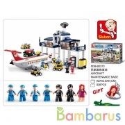 Конструктор пласт. авиация самолет с фигурками, 826дет. в русс. кор. в кор.6шт | фото №0