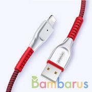 Дата-кабель Joyroom S-M368 Stiffness Series Zinc Alloy LED lightning Data Cable 1M (Красный) | фото №0