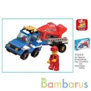 КОНСТРУКТОР ПЛАСТ. ГРУЗОВИК С ФИГУРКОЙ И АКСЕСС., 135ДЕТ. В РУСС. КОР. 24*18*5СМ в кор.48шт | фото №0