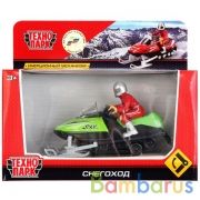 СНЕГОХОД "ТЕХНОПАРК" МЕТАЛЛ. ИНЕРЦ. 12СМ, С ФИГУРКОЙ В РУСС. КОР. в кор.2*24шт | фото №0