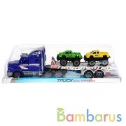 Автовоз инерц. с машинками, цвет в ассорт. в пласт. в кор.48шт | фото №0