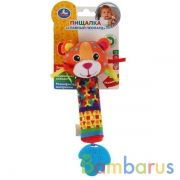 Текстильная игрушка погремушка пищалка леопард с прорез. Умка в кор.250шт | фото №0