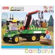 Конструктор пласт. машина с фигурками, 209дет. в русс. кор. в кор.32шт | фото №0