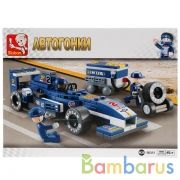 Конструктор пласт. болид, с фигурками и аксесс., 196дет. в русс. кор. в кор.48шт | фото №0