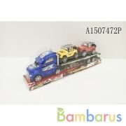 Трейлер инерц. с 2-мя машинками, цвет в ассорт. 120 в пласт. в кор.2*60шт | фото №0