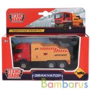 Машина металл "ЭВАКУАТОР", длина 13см, подвиж. элементы в русс. кор. Технопарк в кор.2*36шт | фото №0