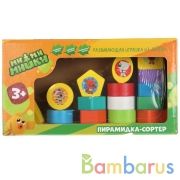 Игрушка деревянная Ми-ми-мишки пирамидка-сортер в кор Буратино в кор.48шт | фото №0