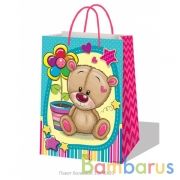 Пакет подарочный мишка 33*46*20см, глянцевый ИГРАЕМ ВМЕСТЕ в кор.150шт | фото №0