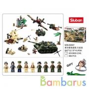 Конструктор пласт. танк с фигурами, 998дет. + брелок в подарок в русс. кор. в кор.8шт | фото №0