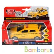 Машина металл FORD Ecosport такси 12см, открыв. двери, инерц. в кор. Технопарк в кор.2*24шт | фото №0