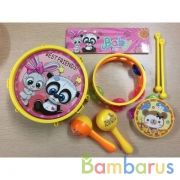 Набор музык инструментов (барабан, маракасы, бубен) цвет в ассорт. в пак. в кор.2*48шт | фото №0