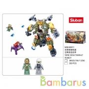 Конструктор робот+фигурки, 353дет. в русс. кор. в кор.16шт | фото №0