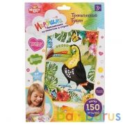 Наб д/тв-ва аппликация из пайеток и страз, 17*23 см, тукан MultiArt в кор.100шт | фото №0