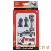 НАБОР ИЗ 2-Х МАШИН "ТЕХНОПАРК" МЕТАЛЛ. СПЕЦСЛУЖБЫ 7,5СМ, С ФИГУРКАМИ И АКСЕСС.. В КОР. в кор.2*24наб | фото №0