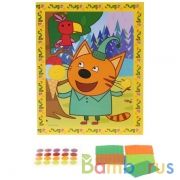 Набор д/детского тв-ва Три Кота аппликация из эваи пуговиц, 17х23 см МУЛЬТИ АРТ в кор.48шт | фото №0