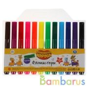 Фломастеры Оранжевая корова 12цв, толстые в пак. Умка в кор.6*12шт | фото №0