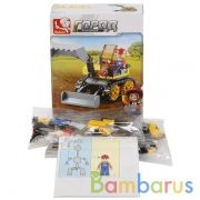 КОНСТРУКТОР ПЛАСТ. БУЛЬДОЗЕР С ФИГУРКОЙ, 132ДЕТ. В РУСС. КОР. в кор.72шт | фото №0